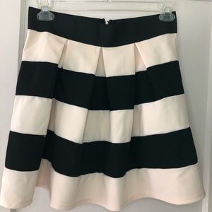 Black and White wide stripped skirt